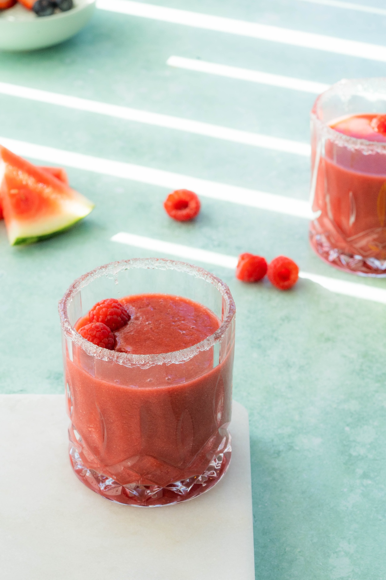 Vannmelon-smoothie i krystallglass